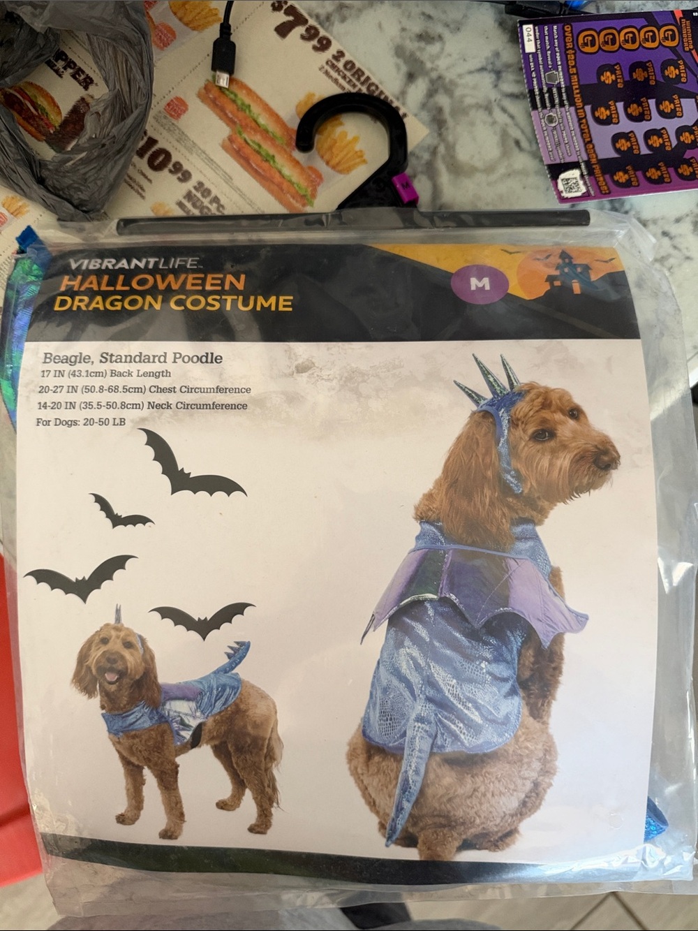 Vibrant Blue & Purple Dragon Costume for Dogs